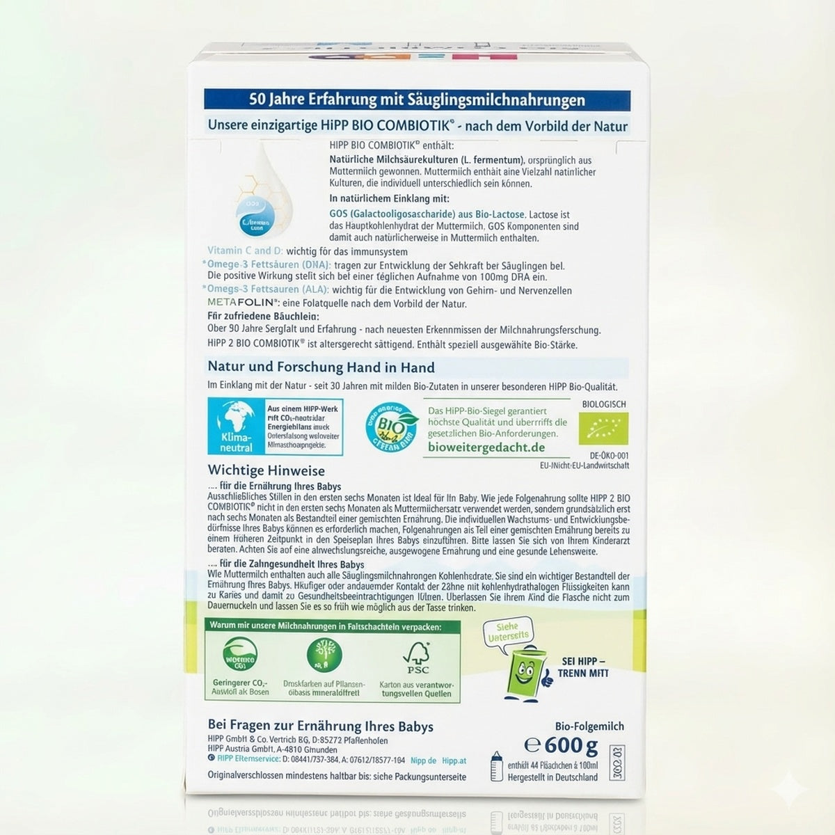 HiPP Stage 2 Organic Bio Combiotik Baby Formula preparation instructions  | Organic Formula Hub