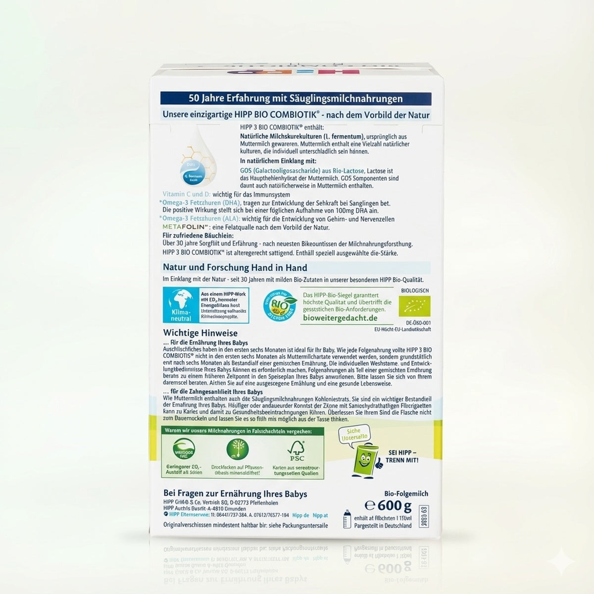 HiPP Bio Stage 3 Formula preparation instructions | Organic Formula Hub 