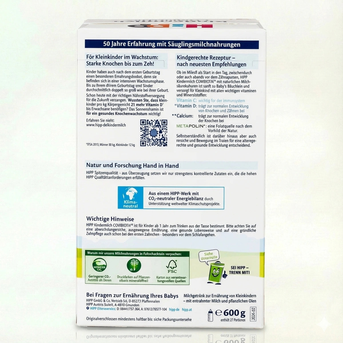 HiPP 1+ Years Combiotik Kindermilch Toddler Formula preparation instructions | Organic Formula Hub 