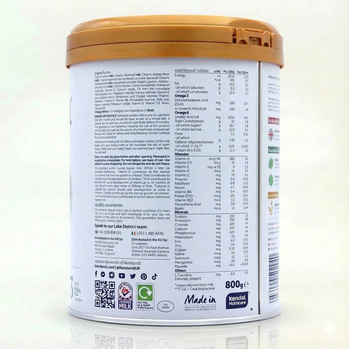 Kendamil Bio Nature Organic Stage 3 - Back