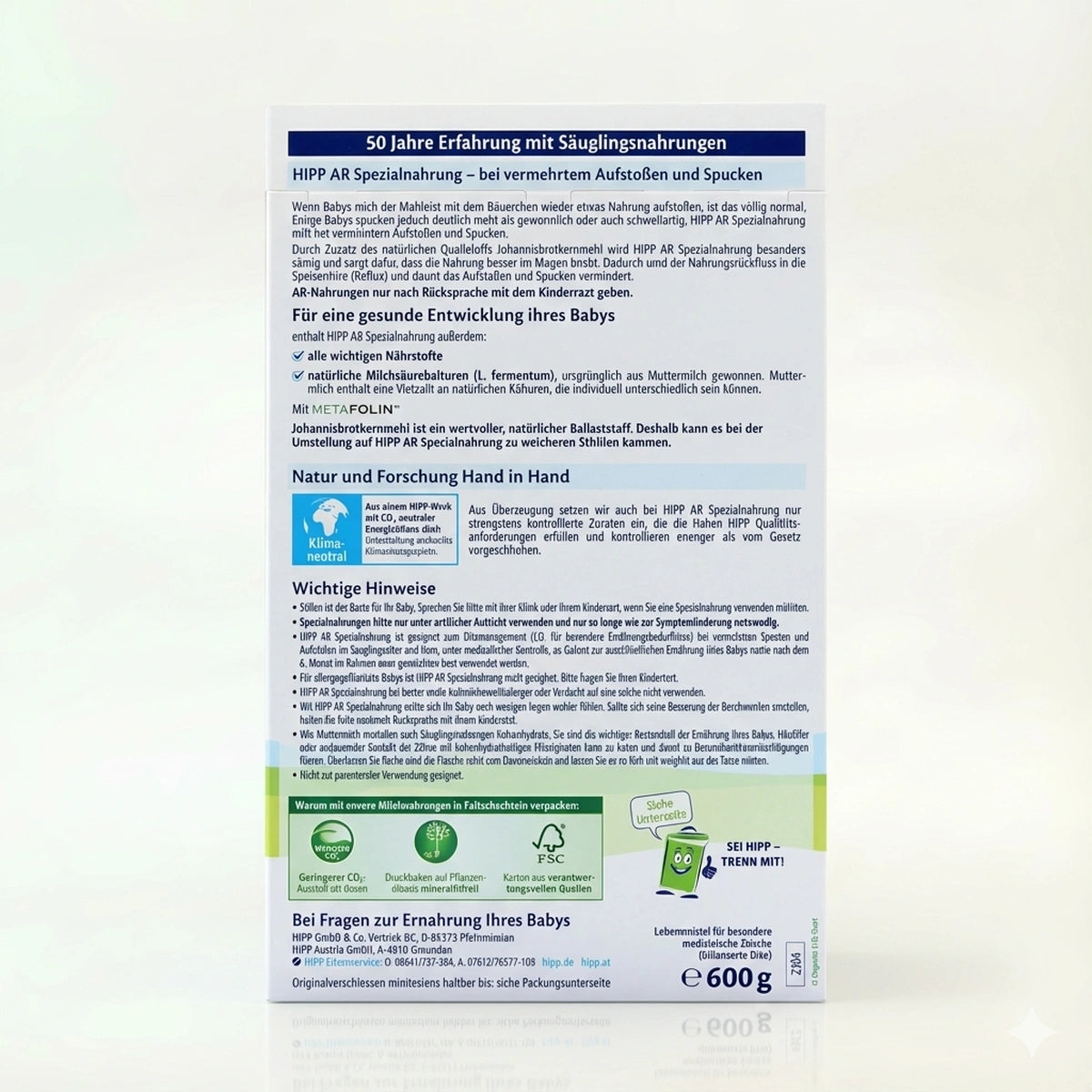 HiPP Anti Reflux Formula preparation instructions | Organic Formula Hub