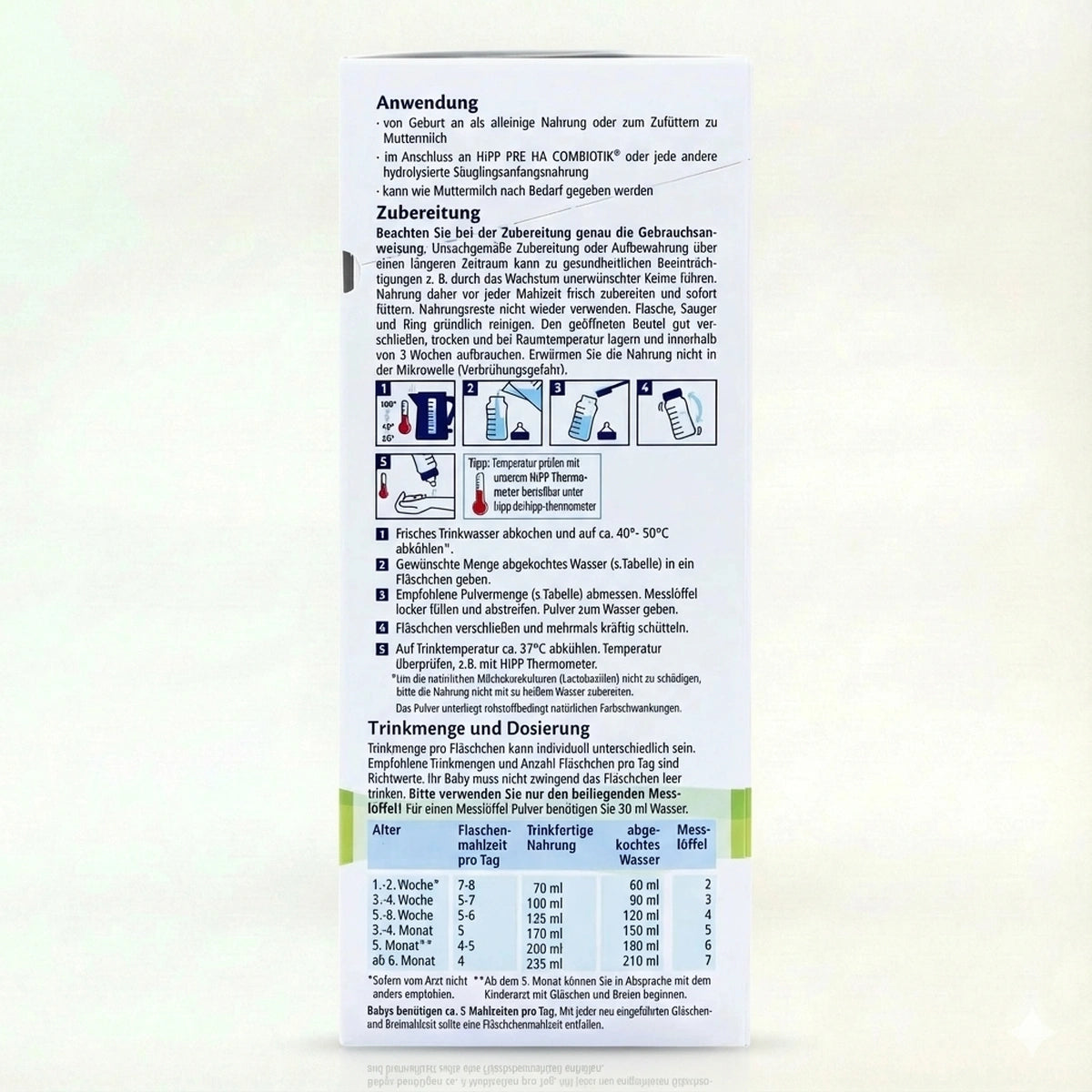 HiPP HA Combiotik Baby Formula Stage 1 preparation instructions | Organic Formula Hub