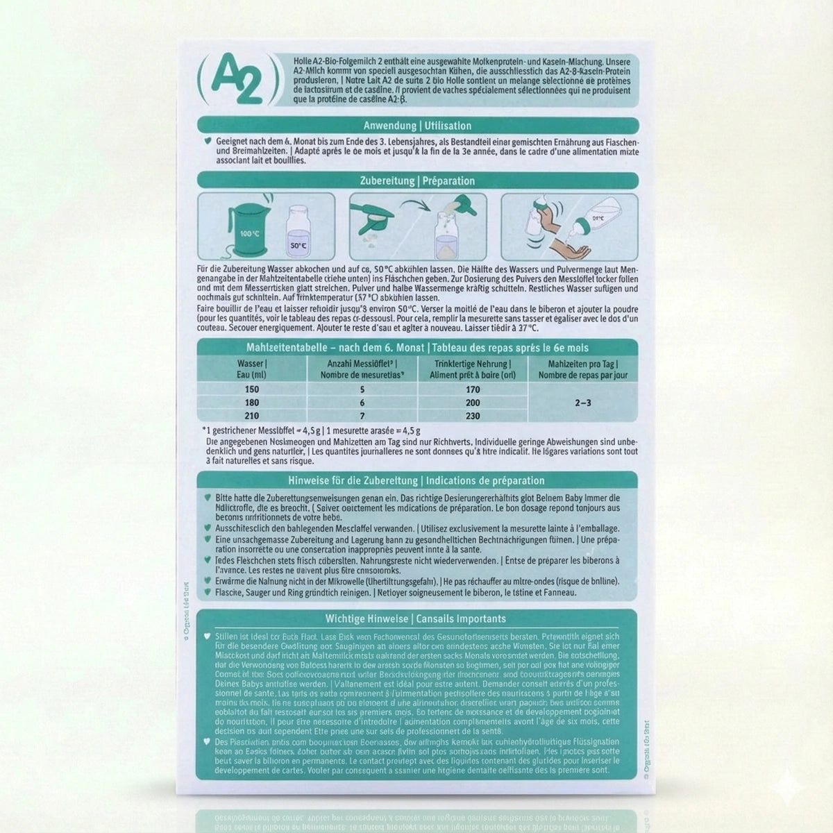 Holle Bio Organic A2 Stage 2 Baby Formula preparation instructions | Organic Formula Hub 