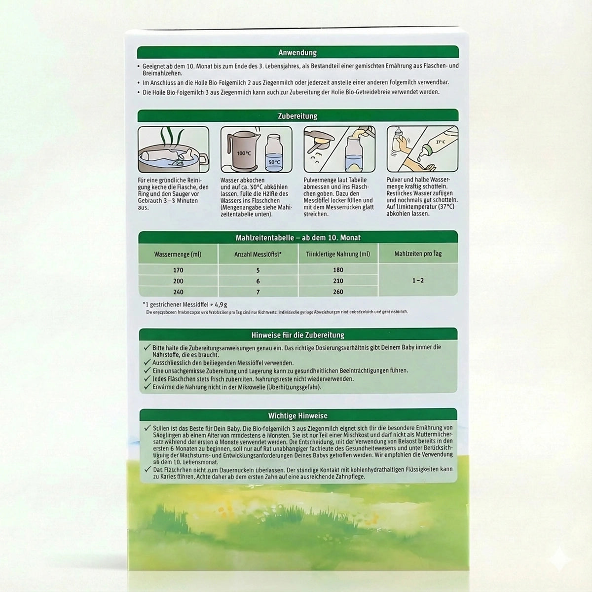 Holle Bio Stage 3 Goat Milk Formula preparation instructions |  Organic Formula Hub