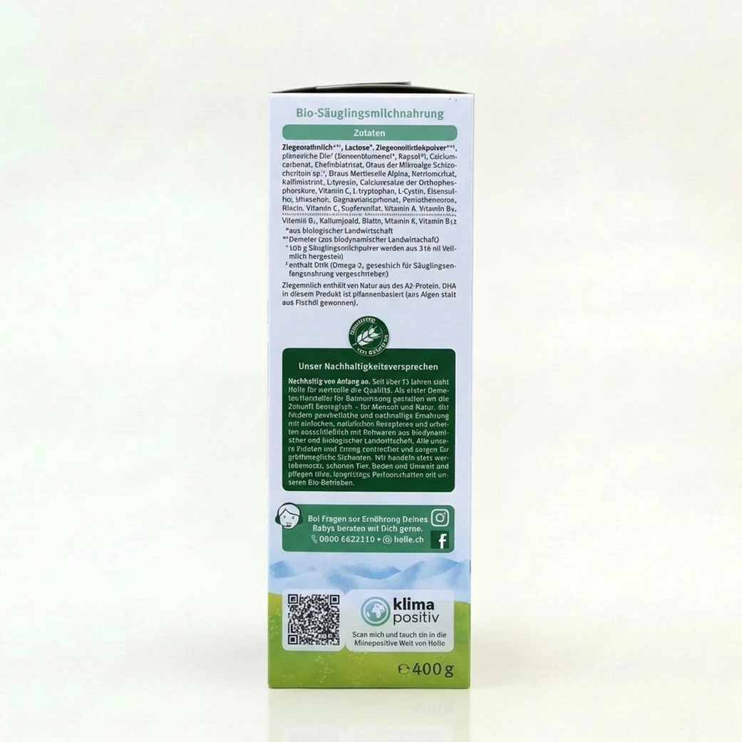 Holle Bio Organic Goat Baby Formula Stage PRE preparation instructions | Organic Formula Hub